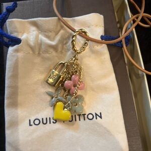 Louis Vuitton Gold and Pink Charm Keychain